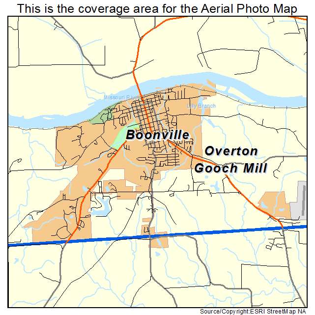 Aerial Photography Map Of Boonville MO Missouri