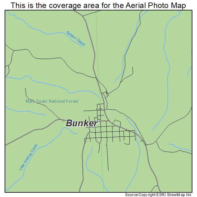 Bunker, MO location map 