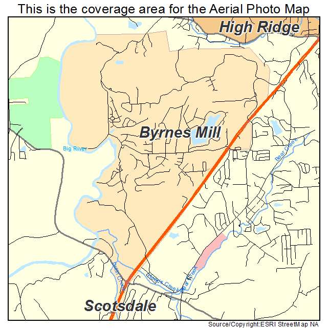 Byrnes Mill, MO location map 