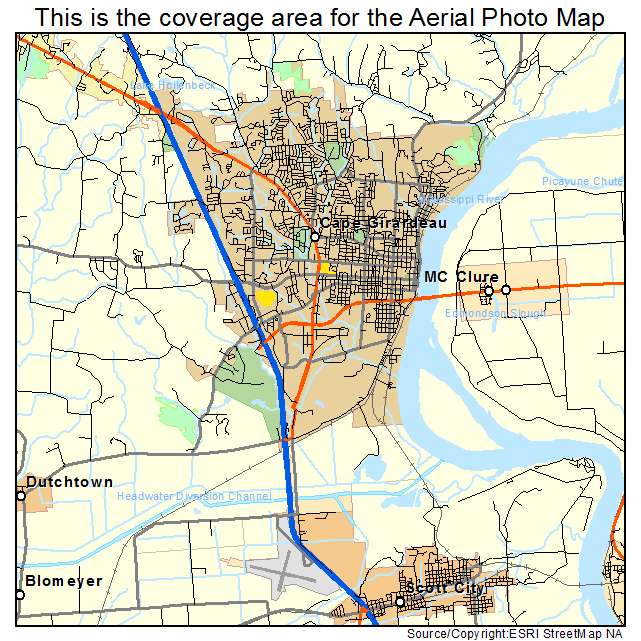 Cape Girardeau, MO location map 