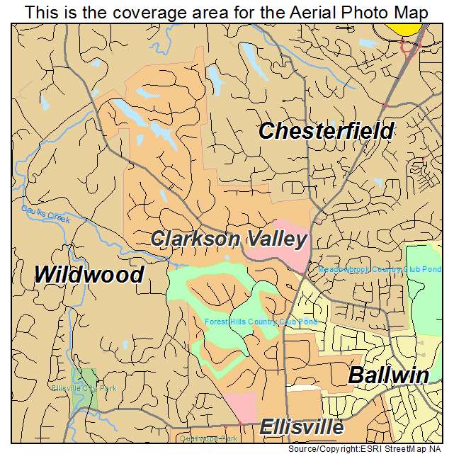 Clarkson Valley, MO location map 