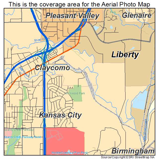 Claycomo, MO location map 