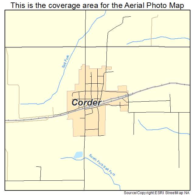 Corder, MO location map 