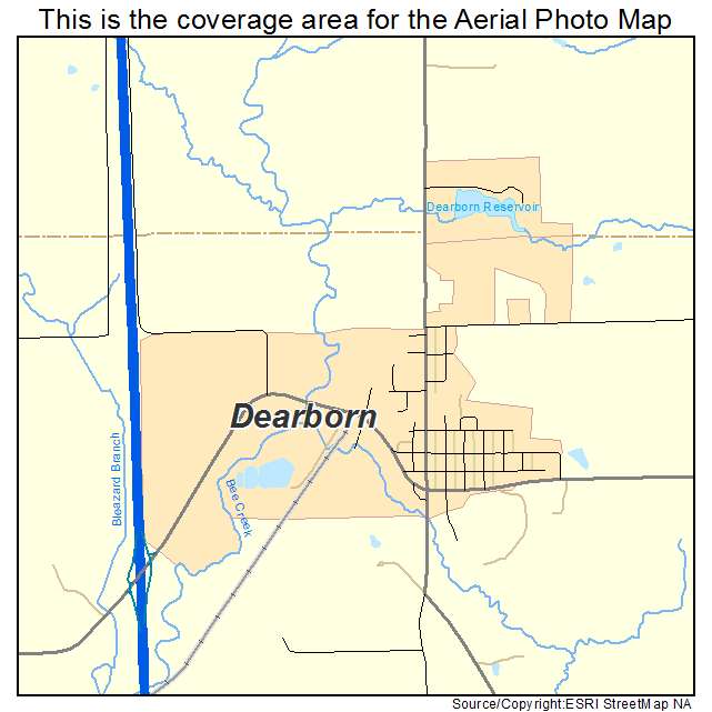 Dearborn, MO location map 