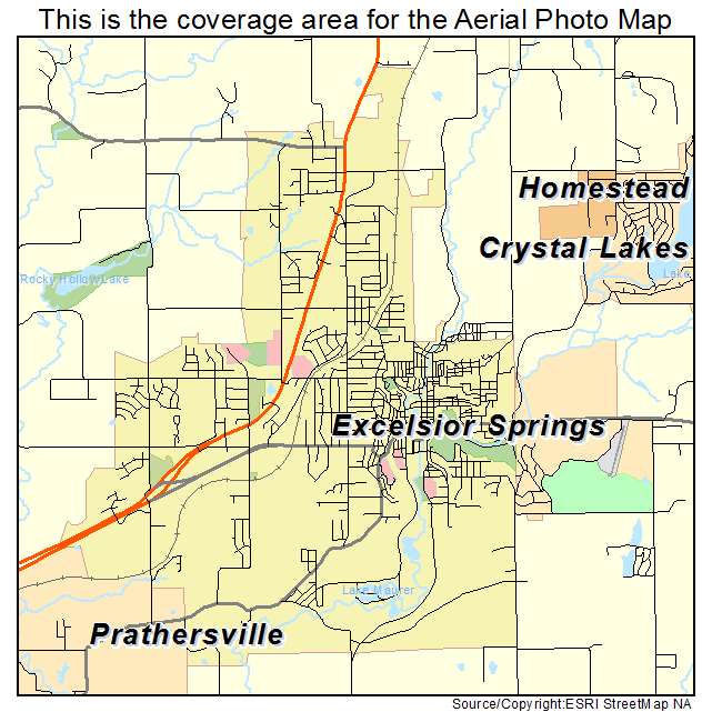 Excelsior Springs, MO location map 