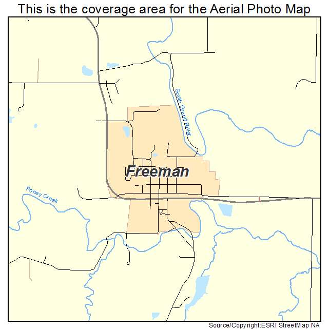 Freeman, MO location map 