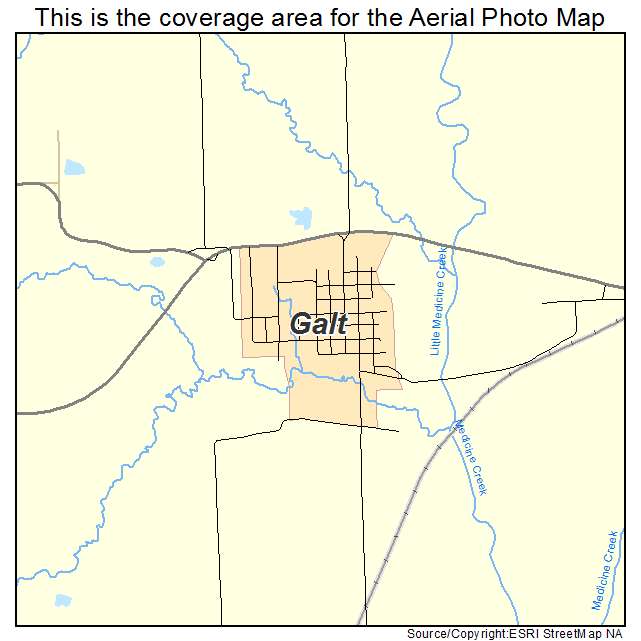 Galt, MO location map 