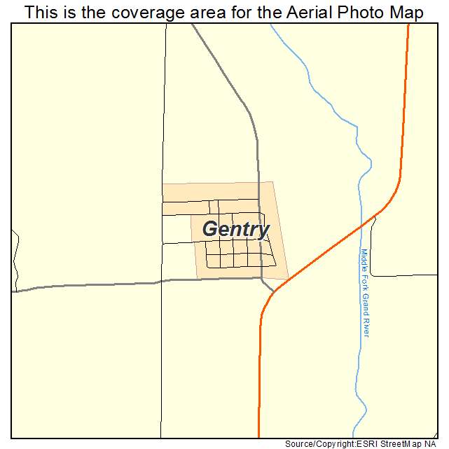 Gentry, MO location map 
