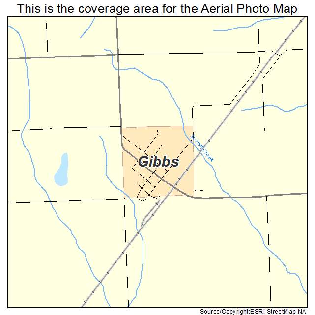 Gibbs, MO location map 