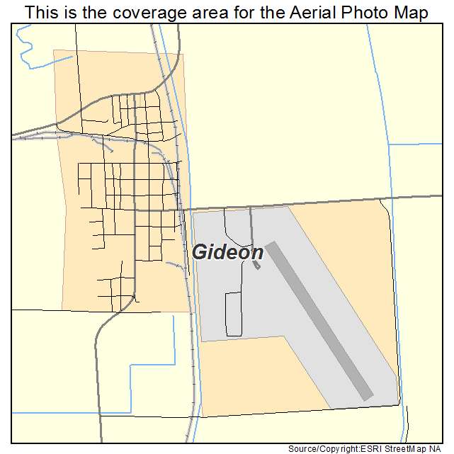 Gideon, MO location map 