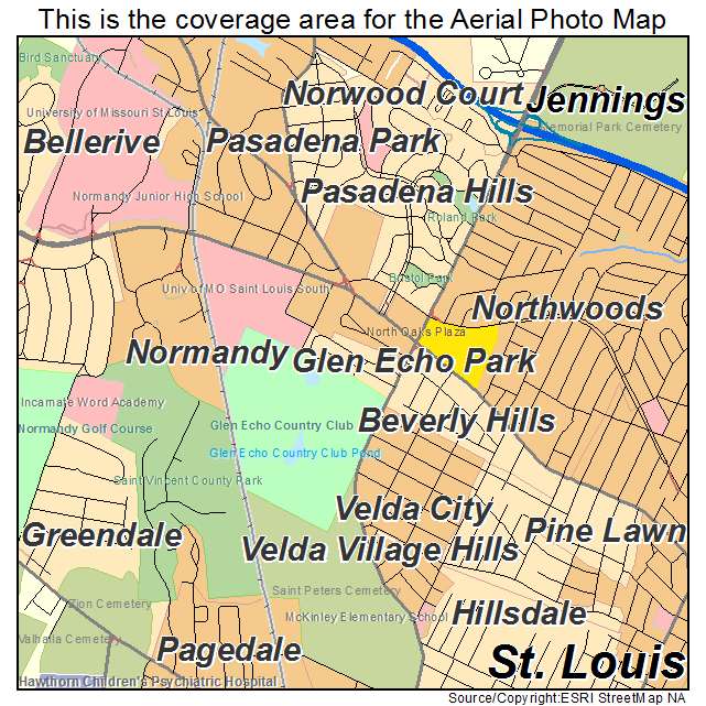 Glen Echo Park, MO location map 