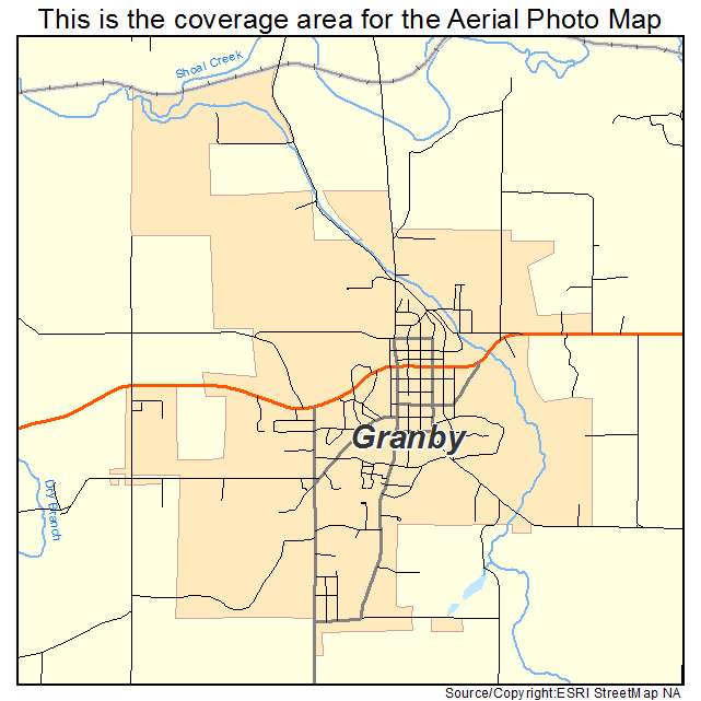 Granby, MO location map 