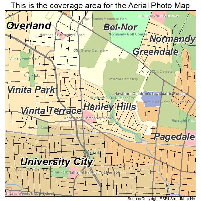 Hanley Hills, MO location map 