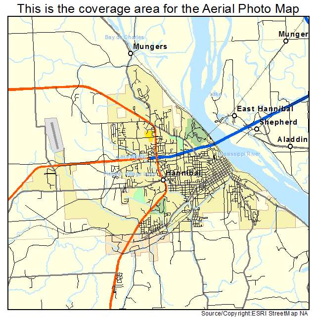 Hannibal, MO location map 