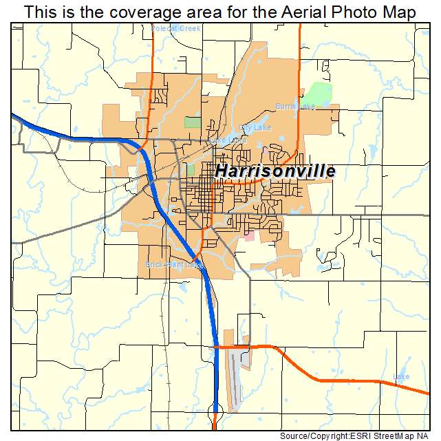 Harrisonville, MO location map 