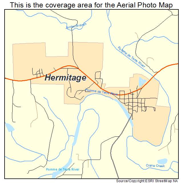Hermitage, MO location map 