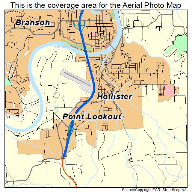 Hollister, MO location map 