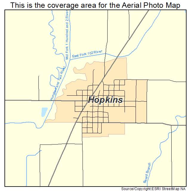 Hopkins, MO location map 