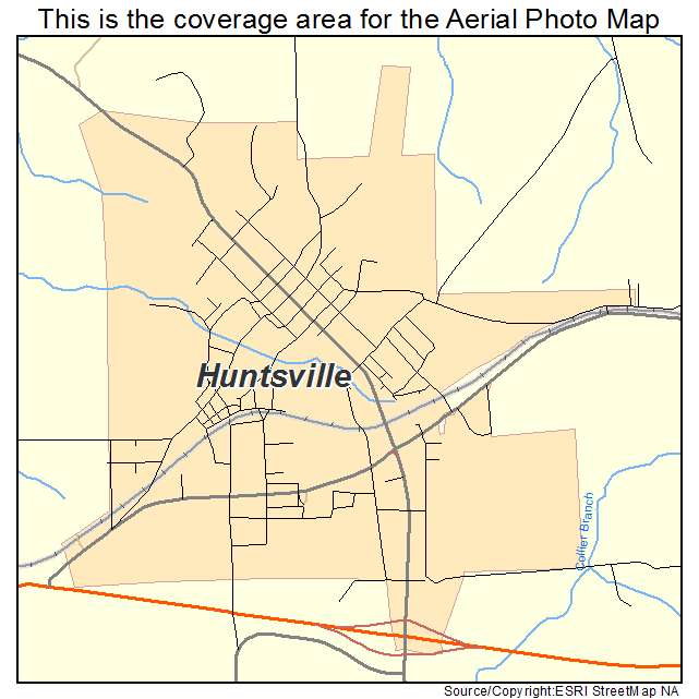 Huntsville, MO location map 