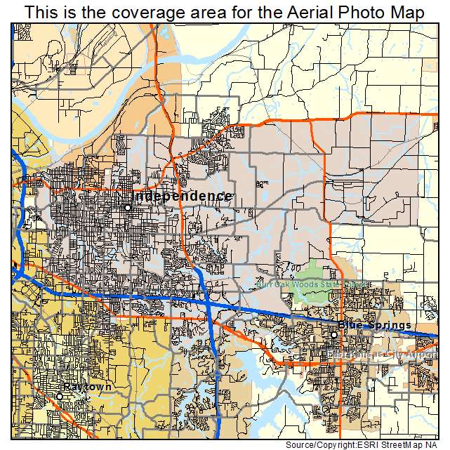 Aerial Photography Map Of Independence MO Missouri
