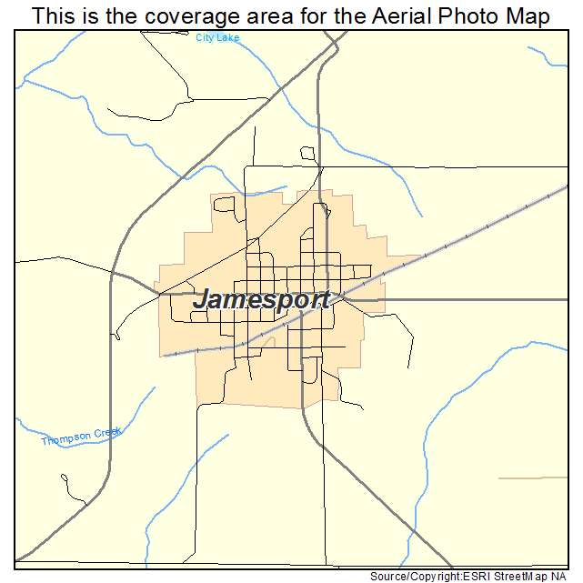 Aerial Photography Map of Jamesport, MO Missouri