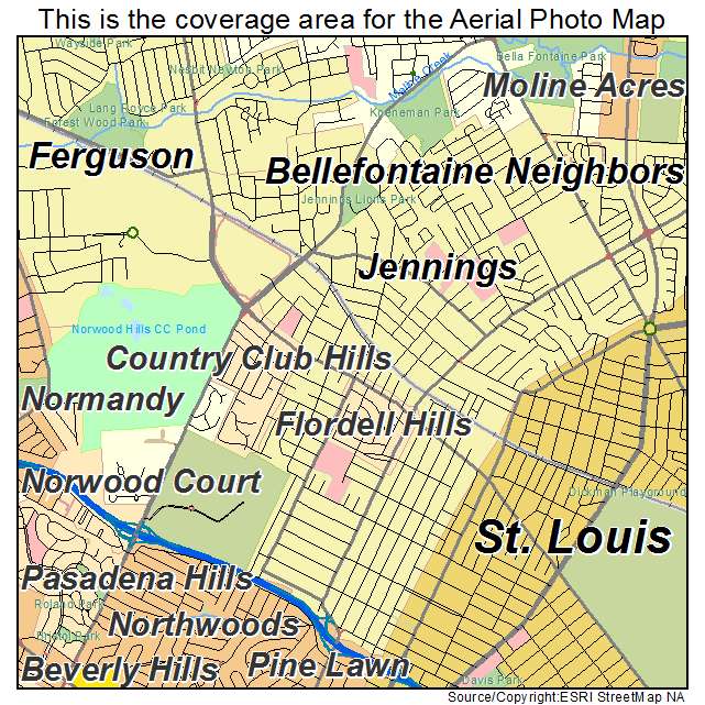 Jennings, MO location map 