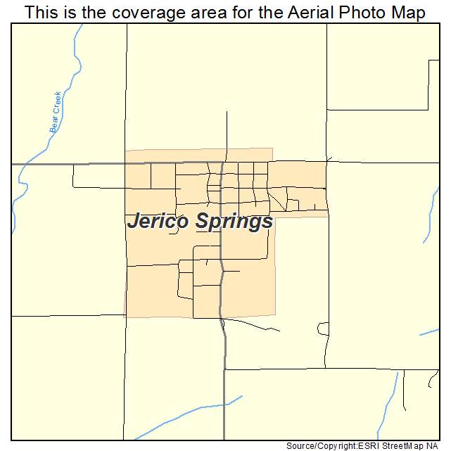 Jerico Springs, MO location map 