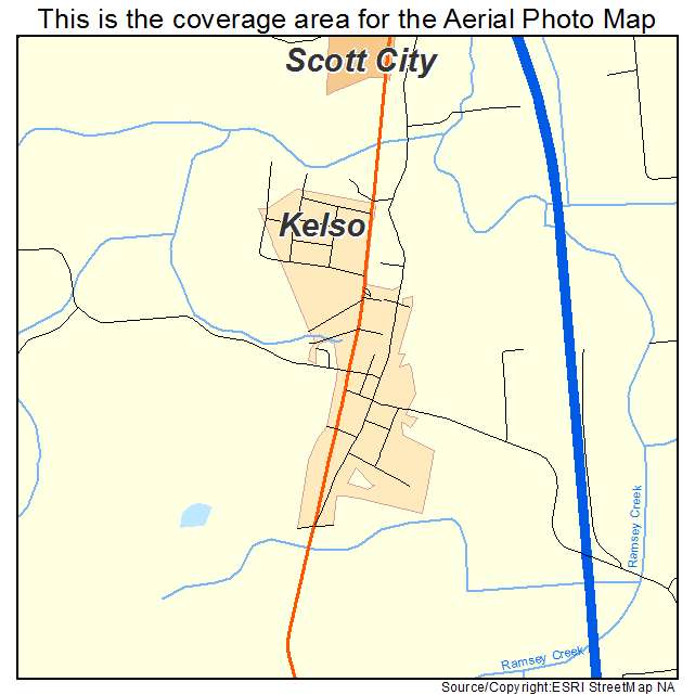 Kelso, MO location map 