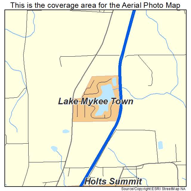 Lake Mykee Town, MO location map 