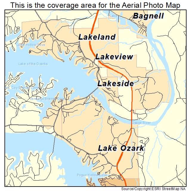 Lake Ozark, MO location map 
