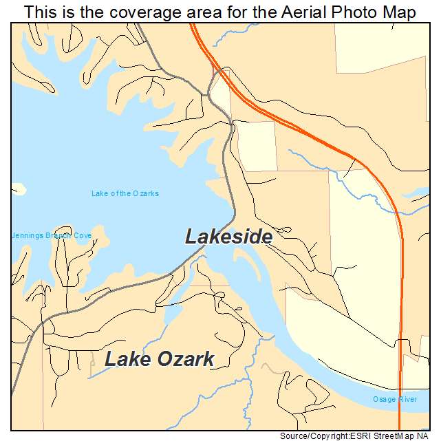 Lakeside, MO location map 