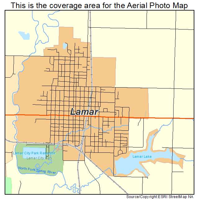 Aerial Photography Map of Lamar, MO Missouri