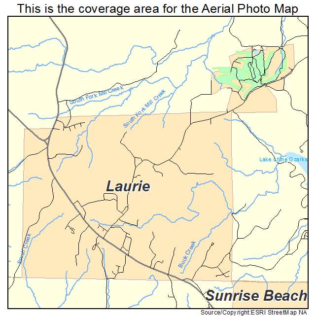 Aerial Photography Map of Laurie, MO Missouri