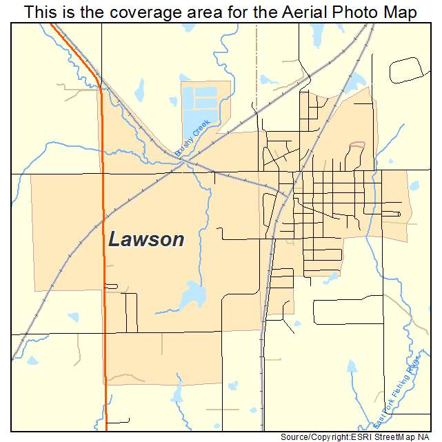 Lawson, MO location map 