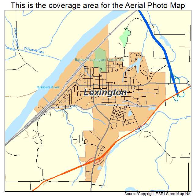 Lexington, MO location map 