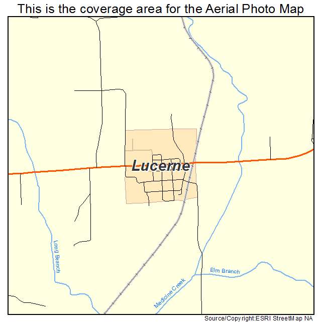 Lucerne, MO location map 