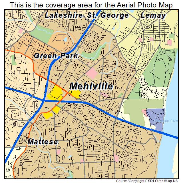Aerial Photography Map Of Mehlville MO Missouri