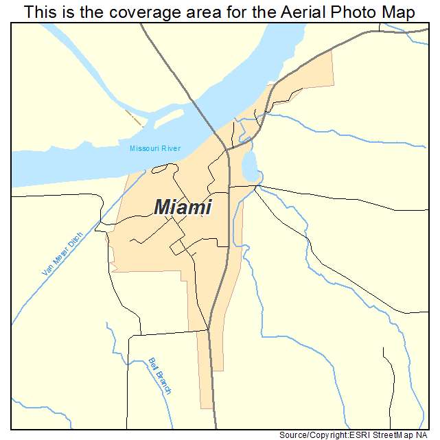 Miami, MO location map 