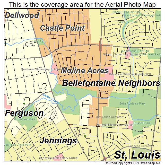 Moline Acres, MO location map 