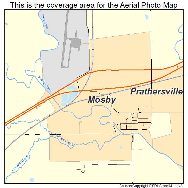 Mosby, MO location map 