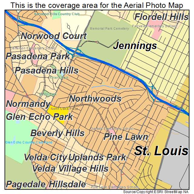 Northwoods, MO location map 