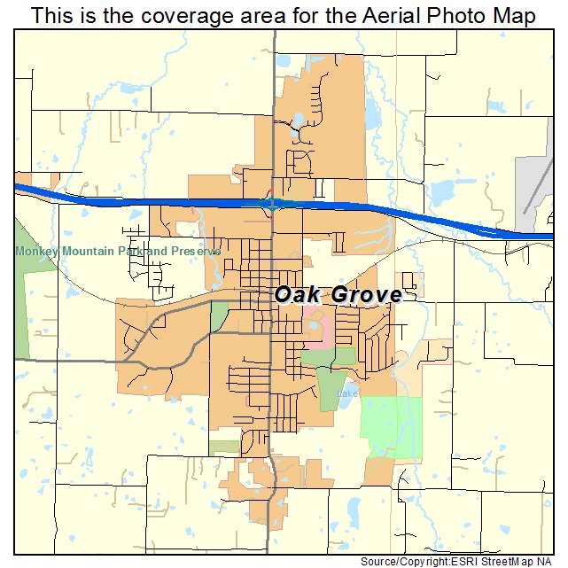 Aerial Photography Map of Oak Grove, MO Missouri