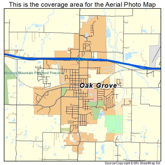 Oak Grove, MO location map 