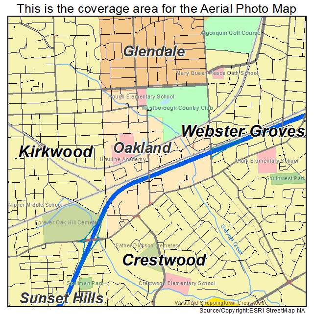 Oakland, MO location map 