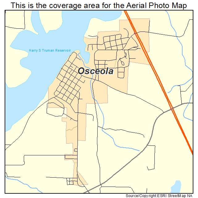 Osceola, MO location map 