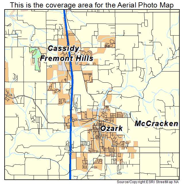 Ozark, MO location map 