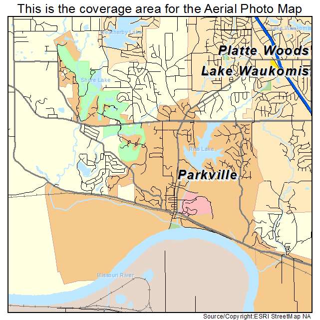 Parkville, MO location map 