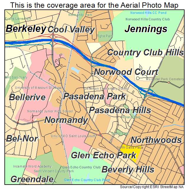 Pasadena Park, MO location map 