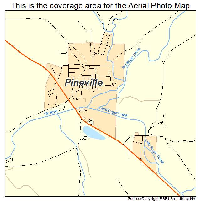 Pineville, MO location map 