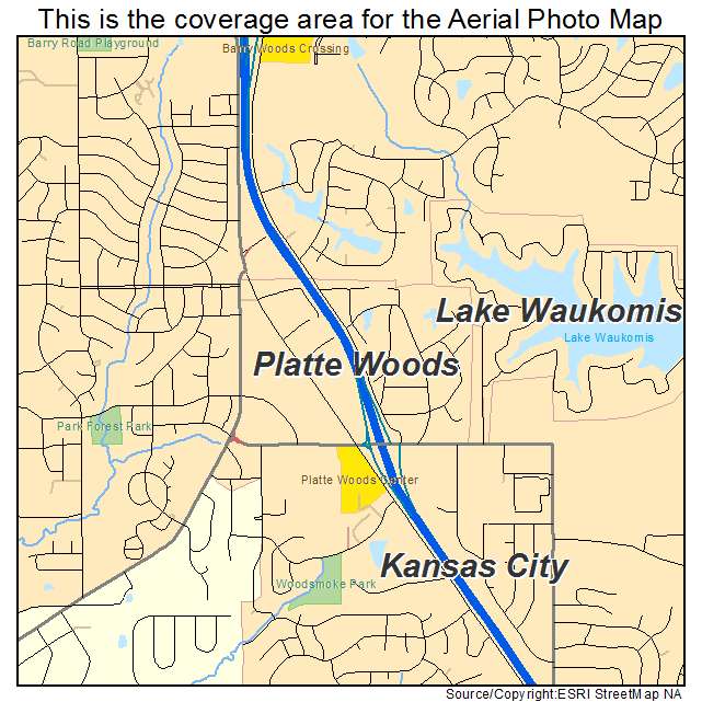 Platte Woods, MO location map 
